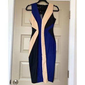 Vesper 247 midi colorblock pencil dress